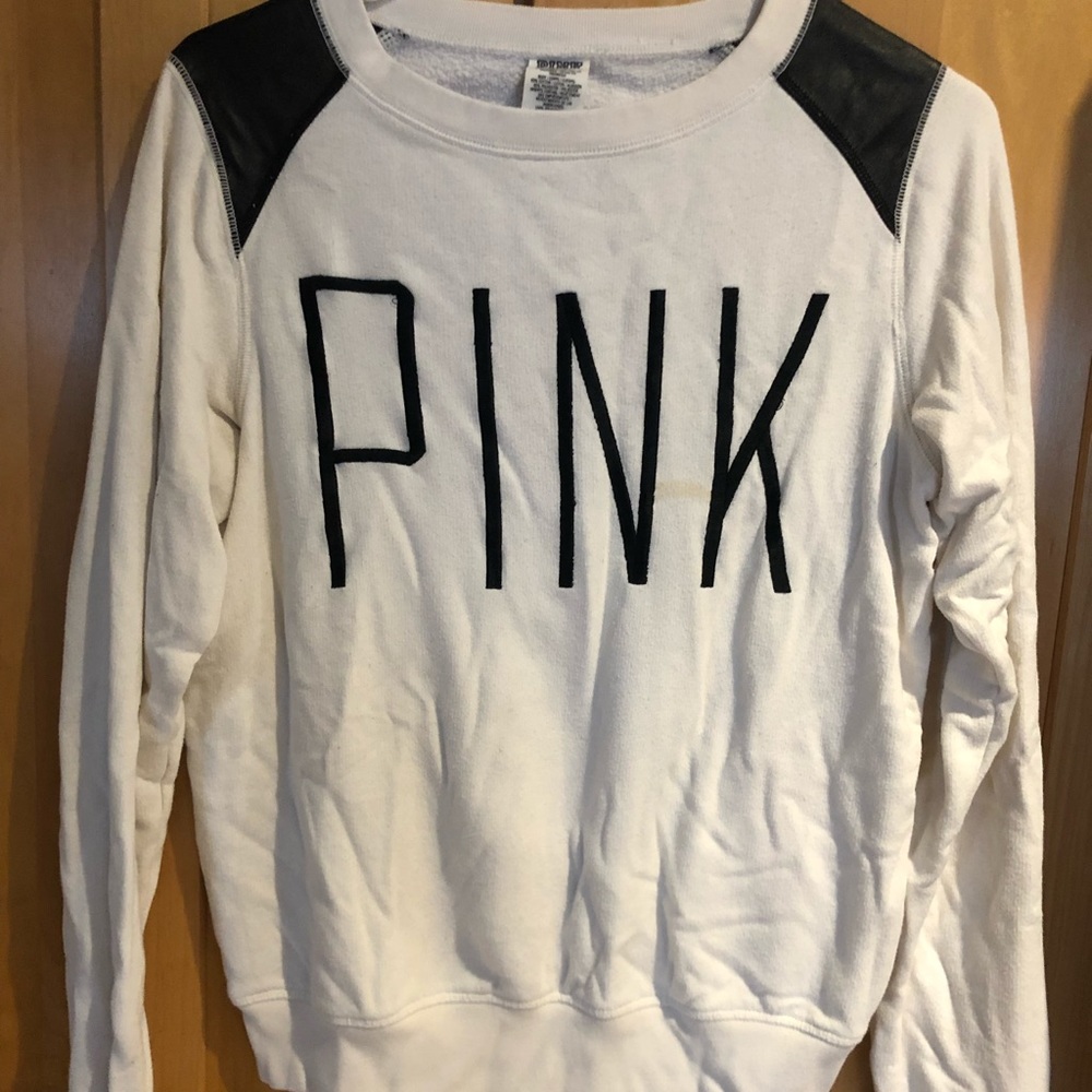 Limited Edition PINK Pullover w/ Leather Shoulders